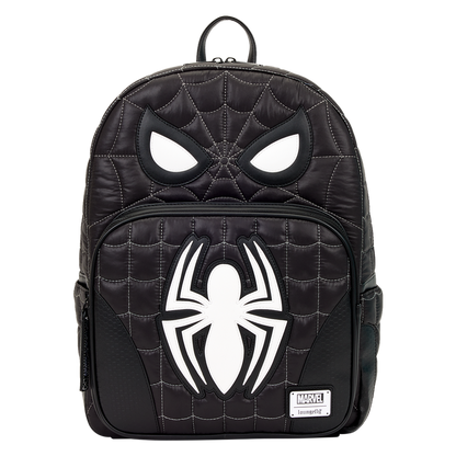 Spider-Man Black & White Suit Cosplay Quilted Full-Size Backpack