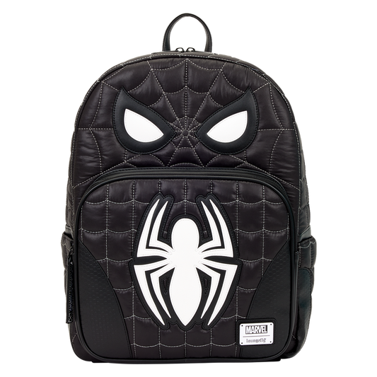 Spider-Man Black & White Suit Cosplay Quilted Full-Size Backpack