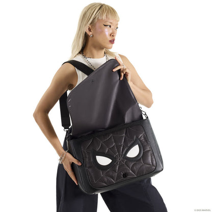 Spider-Man Black & White Suit Quilted Messenger Crossbody Bag