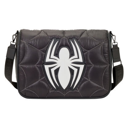 Spider-Man Black & White Suit Quilted Messenger Crossbody Bag