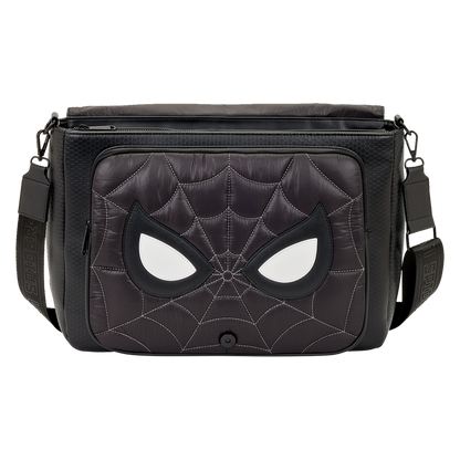 Spider-Man Black & White Suit Quilted Messenger Crossbody Bag