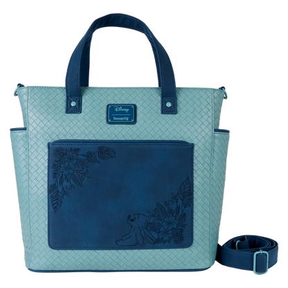 Stitch Embroidered Floral Convertible Backpack & Tote Crossbody Bag
