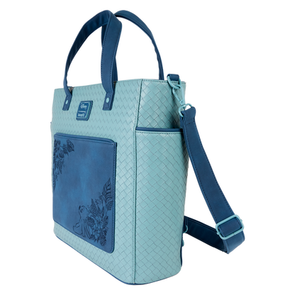 Stitch Embroidered Floral Convertible Backpack & Tote Crossbody Bag