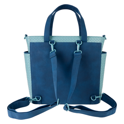Stitch Embroidered Floral Convertible Backpack & Tote Crossbody Bag