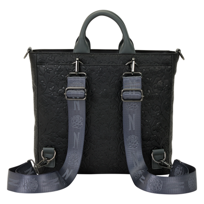 Wednesday Black Roses Convertible Backpack & Tote Crossbody Bag