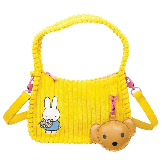Miffy Corduroy Baguette Crossbody Bag with Bag Charm