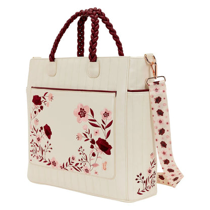 Loungefly Cream & Red Floral Convertible Backpack and Tote Crossbody Bag