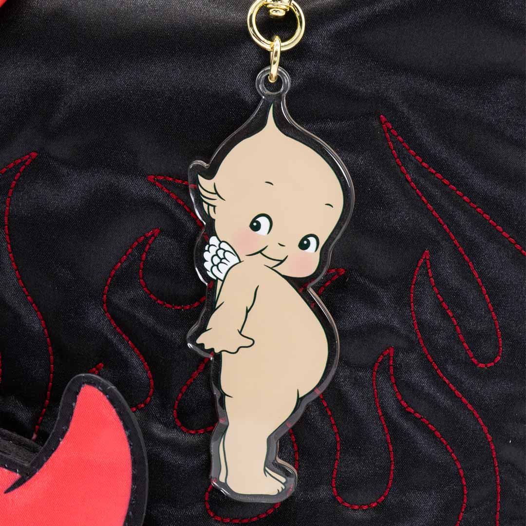 Kewpie Devil Puffy Tote Bag with Angel Acrylic Charm Whatever Makes You Happy