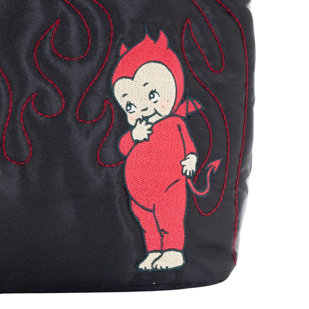 Kewpie Devil Puffy Tote Bag with Angel Acrylic Charm Whatever Makes You Happy