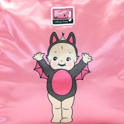 Kewpie Black Bat Puffy Tote Bag with Ribbon Charm