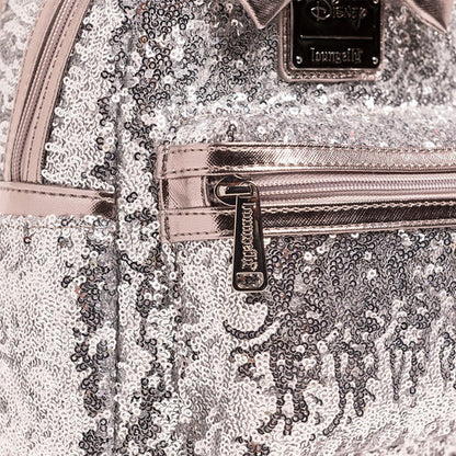 Loungefly Disney Minnie Mouse Silver Sequin Mini Backpack